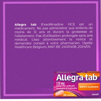 Commander Allergra en ligne - Illustration d'antihistaminique