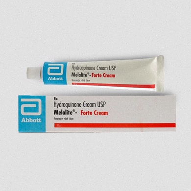 Crème à l'hydroquinone – Illustration flacon et silhouette de visage