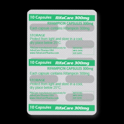 Illustration: boîte de Rifampin et carte de France