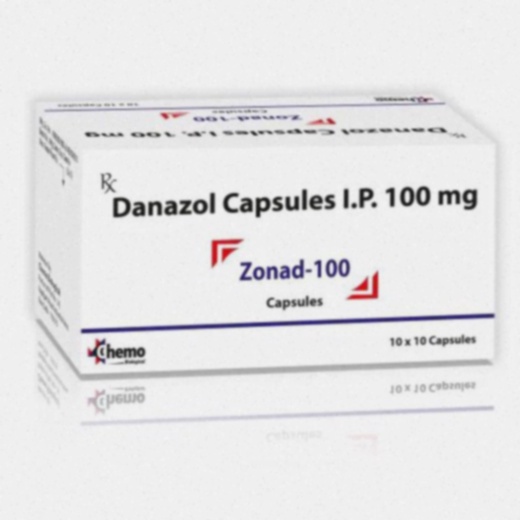 Illustration Danazol et boîte de comprimés