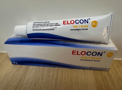 Tube de crème Elocon et logo sans ordonnance