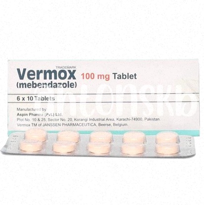 Acheter Mebendazole - Illustration de gélules et boîte de médicament