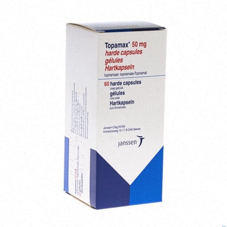 Acheter Topamax - illustration de comprimés Topamax et boîte de médicament